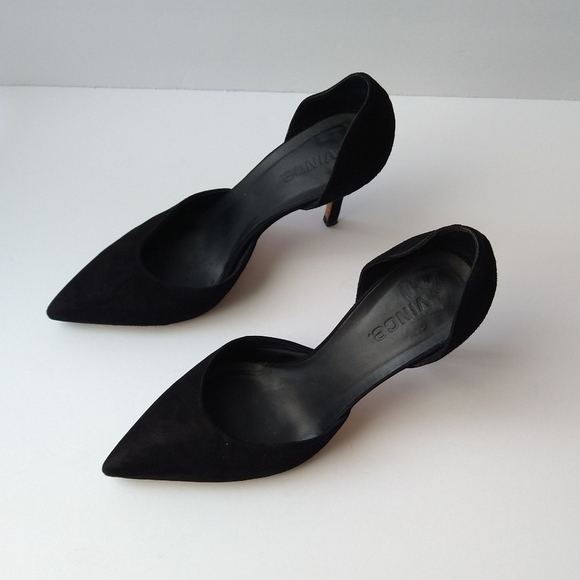 Vince Celeste D'orsay Black Suede Heels - Picture 14 of 16